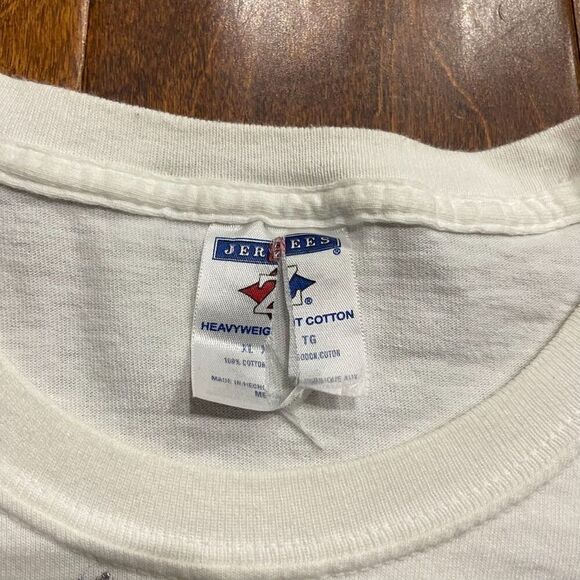 Jerzees Vintage Y2K Barack Obama President White Black T-Shirt Mens Size XL - Picture 6 of 8